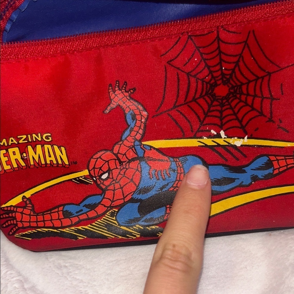 1990 Marvel Vintage Spider-Man Red and Blue Waist fanny Bag pouch - Picture 7 of 11